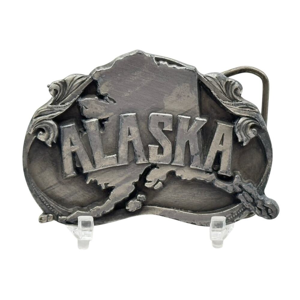 Bergamot Brass Works Alaska The Great Land State Souvenir Belt Buckle